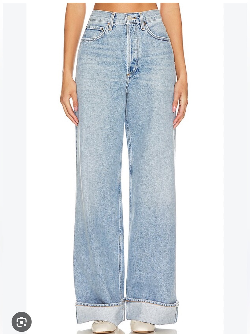 AGOLDE DAME HIGH RISE WIDE LEG JEANS - COLOR SHOWDOWN